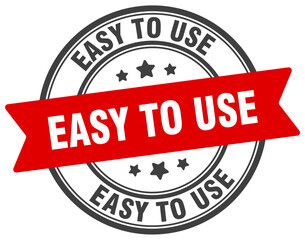 easy to use stamp. easy to use label on transparent background. round sign