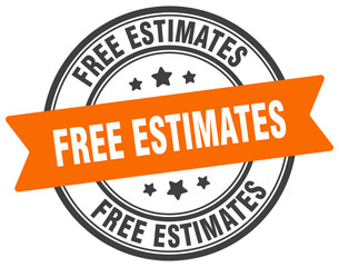 Fototapeta premium free estimates stamp. free estimates label on transparent background. round sign