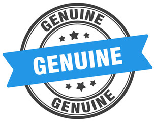 genuine stamp. genuine label on transparent background. round sign