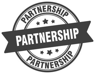 partnership stamp. partnership label on transparent background. round sign