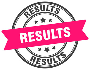 Fototapeta premium results stamp. results label on transparent background. round sign