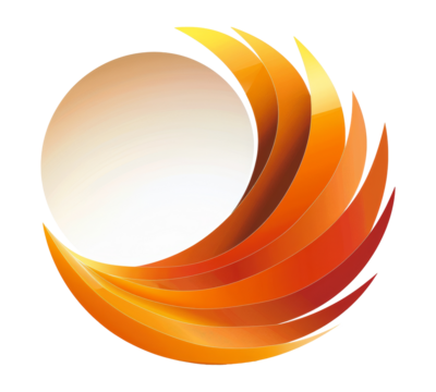 Orange spiral wave design logo isolated on transparent background