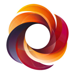 Orange spiral wave design logo isolated on transparent background
