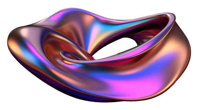 Holographic iridescent 3d fluid shapes, abstract colorful bright liquid amorphous rainbow bubbles, fluorescent chameleon gradient vector elements of various forms illustration