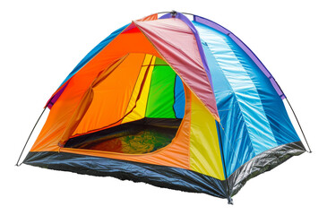 Contemporary two-person camping tent isolated on transparent background