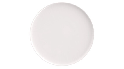 White round plate isolated on white background. Clipping path.