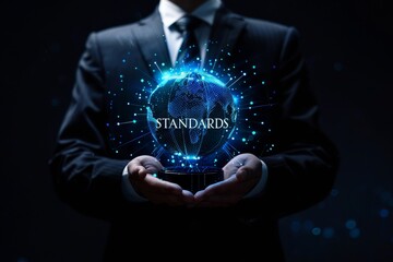 Futuristic Technology and Digital Interface Showcasing Business Innovation, Virtual Reality Standards