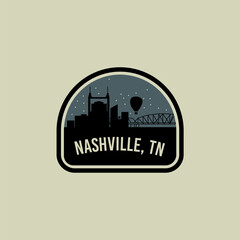 Fun vector design of Nashville city silhouette suitable for stickers or prints