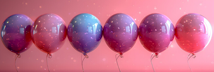 Fototapeta premium Joyful Balloons Emerge from Minimal Illustration
