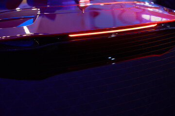 Closeup of a cars brake light in the automotive design