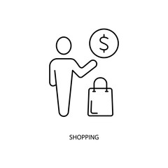 shopping concept line icon. Simple element illustration. shopping concept outline symbol design.