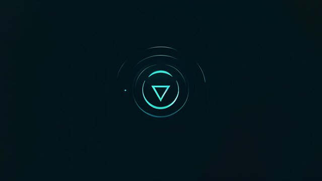 Teal triangular design surrounded by concentric circles. Logo or background for technology company.