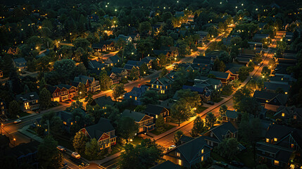 suburb, American, nighttime, suburbia, night, streets, houses, lights, residential, neighborhood, community, USA, dark, suburban night, suburban streetlights, suburban houses, suburban neighborhoods, 