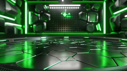 Naklejka premium hi tech gaming futuristic sci fi concept stage design, esport, background