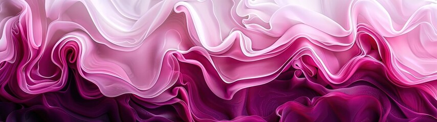 Obraz premium Magenta silk or satin wavy abstract background with blank space for text.