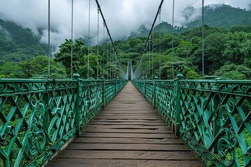 Colossal Suspension Bridge: Engineering Marvel Spanning Deep Ravine