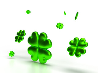 Naklejka premium 3d render 4 leaf clover