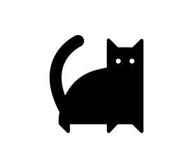 Cat icon. Vector black cat silhouette illustration.