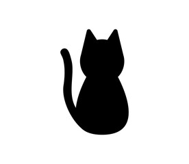 Cat icon. Vector black cat silhouette illustration.
