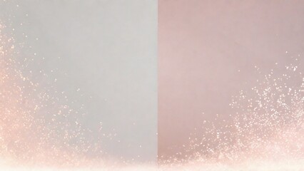 Dual-Tone Delicate Splatter: Subtle Pink and Soft Grey Gradient Background with Radiant Light Particles