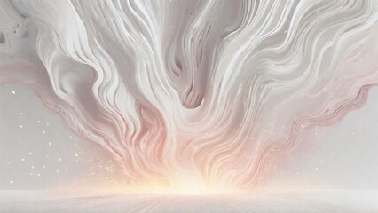 Serene Dawn: A Vision of Fluid Grace and Pastel Tones Emanating from a Radiant Center, Capturing the Ethereal Dance of Swirling Energy and Soft Light in a Dreamlike State