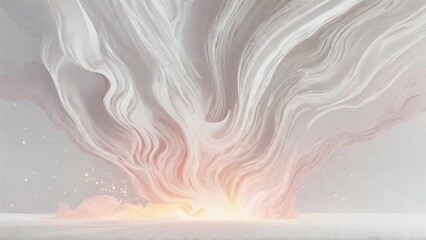 Sweeping Symphony of Swirling Pastels: A Visionary Dance of Light and Texture Across a Soft Pink Horizon