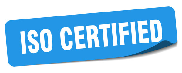 iso certified sticker. iso certified label