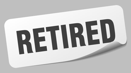 retired sticker. retired label