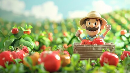 fruit farmer cartoon