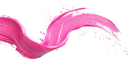 An abstract splash of thick pink liquid on a transparent background.