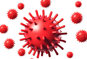 red 3d virus, no background