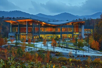 Organic Forms and Sustainable Materials on a Sprawling Campus