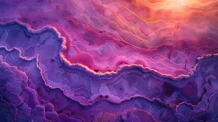 Stunning macro photography of purple geode layers with intricate natural patterns and vibrant hues.