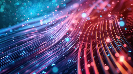 vibrant optical fiber cables with dynamic lighting for technology and connectivity themes