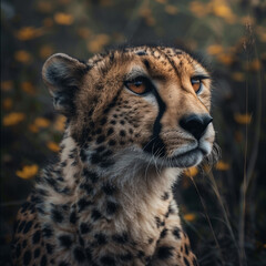 Majestic Cheetah Portrait in Natural Habitat