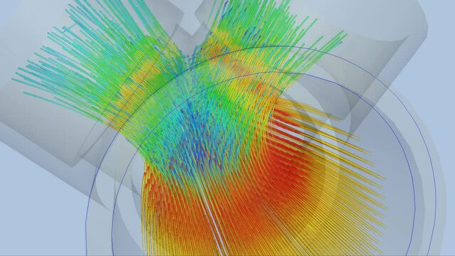 Pipe fitting airflow simulation - CFD simulation Computational fluid dynamics