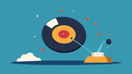 The animation ends with a shot of the record spinning on its own as if it has a life of its own even after the music has stopped. Vector illustration