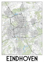 Eindhoven Netherlands map poster art