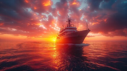 Sunset Cruise on a Serene Ocean