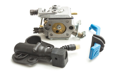 Carburetor for two stroke engine and oil pump