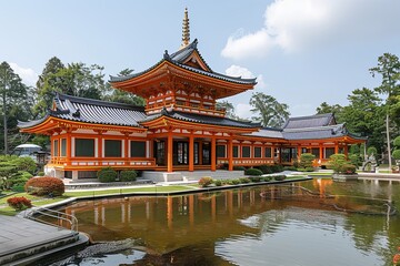 Obraz premium Earthquake-Resistant Pagoda-Inspired Architectural Design: A Modern Interpretation