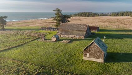 Historical abandoned ranch in Mendocino, California, United States of America. © Zenstratus