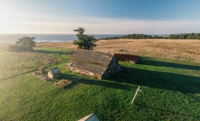Historical abandoned ranch in Mendocino, California, United States of America. © Zenstratus