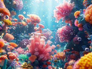 Vibrant Underwater Coral Reef Ecosystem