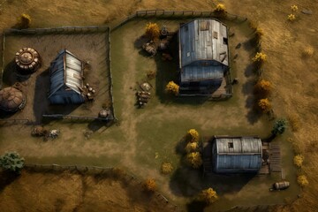 DnD Battlemap farm, fields, silos, empty, forgotten