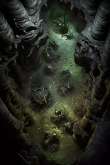 DnD Battlemap cave, treasure, danger, serpents, hoard, cavern