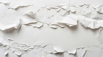 torn paper sheet isolated on white background. Illustration of a blank page with torn white paper texture.Ai generated