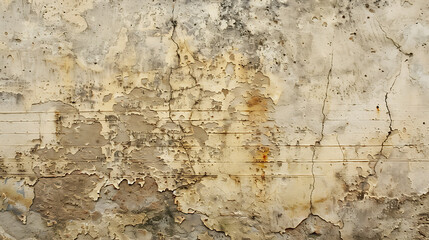 The surface appears to be a flat wall or canvas. It has a beige base color with horizontal lines suggesting layers or panels. Visible stains, marks, and discolorations are spread across the surface