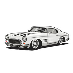 Fototapeta premium classic car illustration transparent background