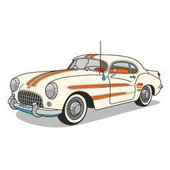 classic car illustration transparent background
